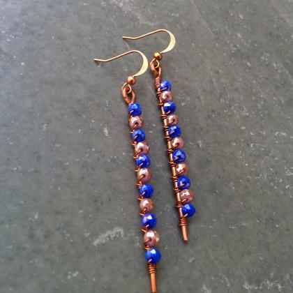 Copper Drops With White/blue & Golden..