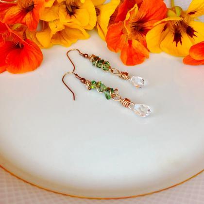 Copper Wire Wrapped Droplets With Green..