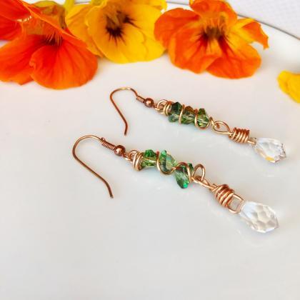 Copper Wire Wrapped Droplets With Green..