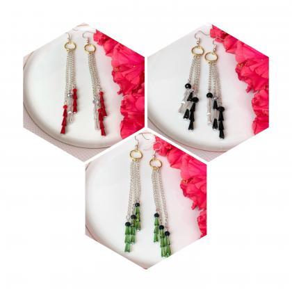 Beautiful Red-white/black-white/green Crystal..